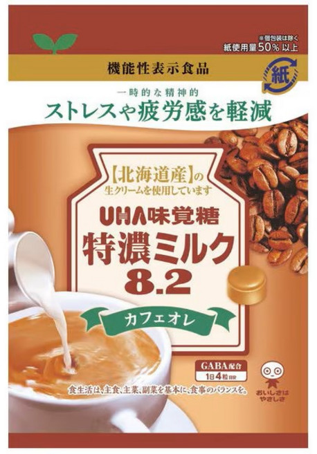 UHA 특농 밀크 8.2 고농축 카페 오레 93g x 6봉지 /일본 사탕, 6개