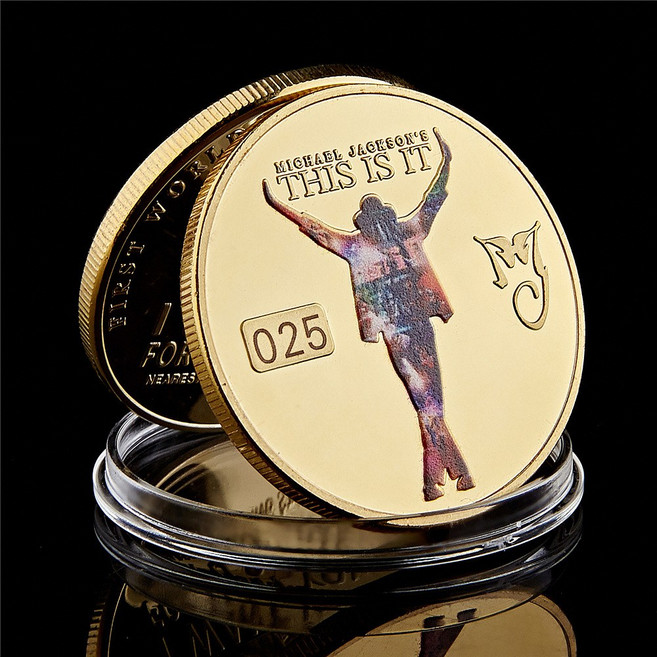 미츠케 기념품 팝 아이콘 골드 기념 주화 소장용 코인, 마이클잭슨