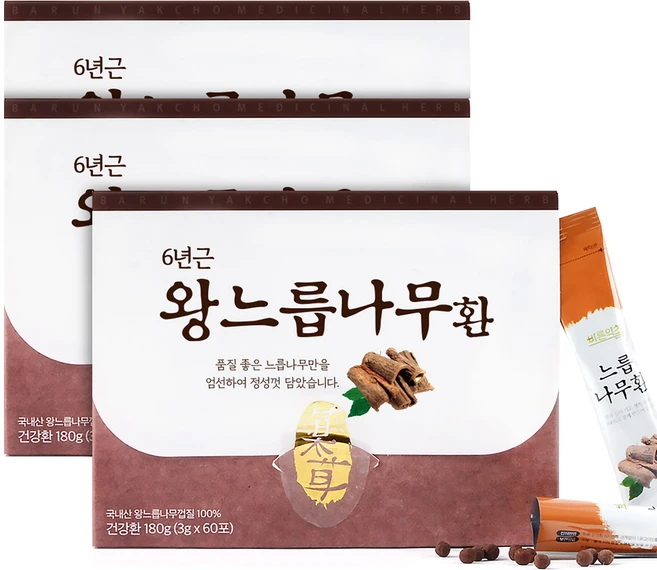 이너블릭 간편하게 느릅나무환 스틱 국내산 100%, 180g, 3개 - 쿠팡