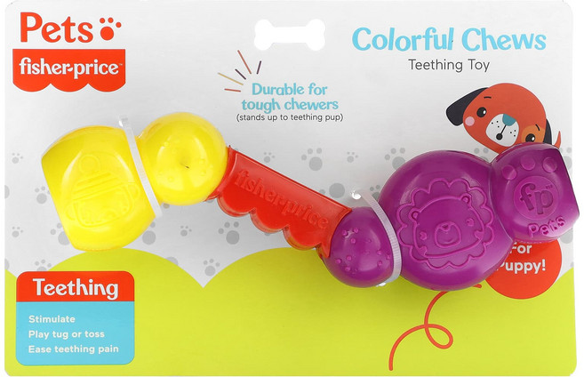 Fisher-Price 펫 컬러풀 츄 치발기 장난감 강아지용 츄어블 장난감 1개, FisherPrice펫컬러풀츄치발기장난감강아지용츄어블장