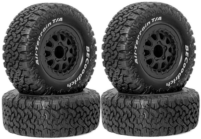 1 10 숏코스 트럭 타이어 고무 12mm 헥스 1/10 RC카 트랙사스 슬래쉬 아르마 센톤 화치 727 Vkar 10SC HSP i 부품용, 4pcs