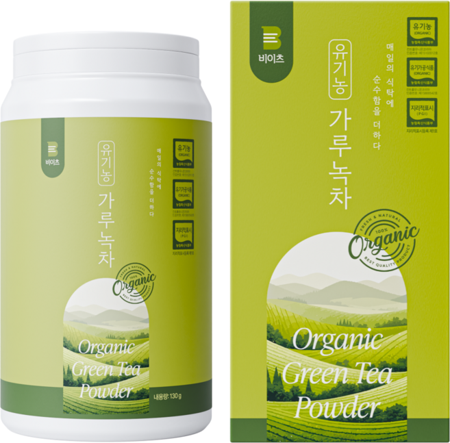 국산 100% 비이츠 유기농 보성 녹차 가루, 130g, 1개, 1개입