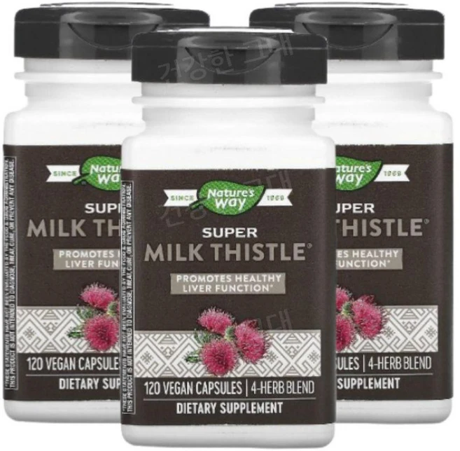 Natures Way 네이처스 웨이 밀크 시슬 Super Milk Thistle, 3개, 120정 - 쿠팡