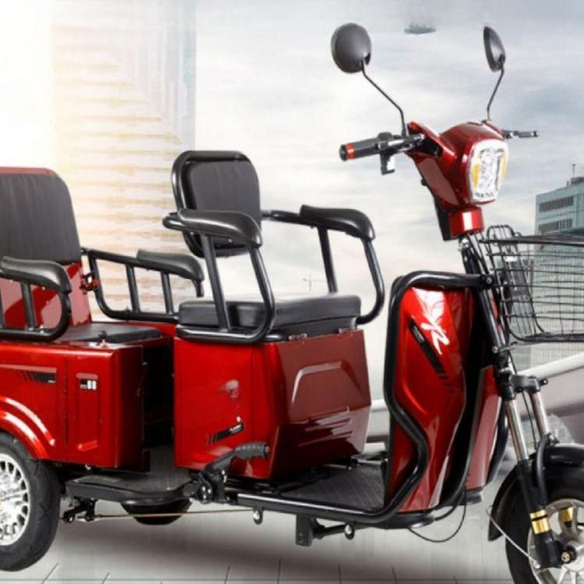 삼륜차 전동 다인승 스쿠터 어르신 전기 오토바이 부품 농촌, 그레이, 60V