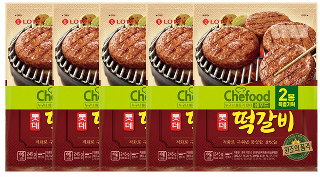 롯데 chefood 떡갈비, 245g, 2개