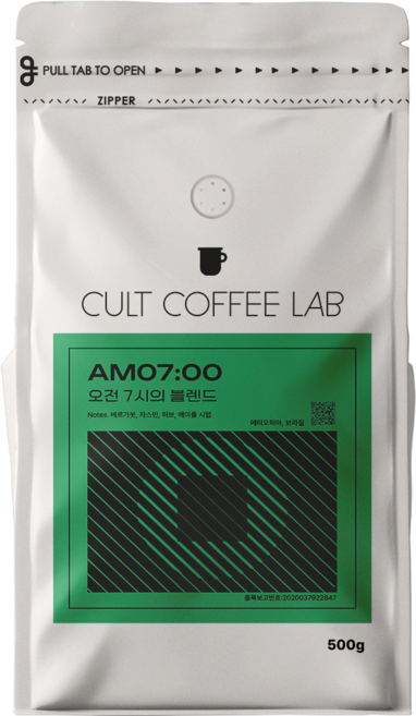 컬트커피랩 시트러스 플로럴 산미 로스티드넛 밸런스 드립용 오전 7시 블렌드 커피원두 당일로스팅, 1개, 500g, 핸드드립(중간)
