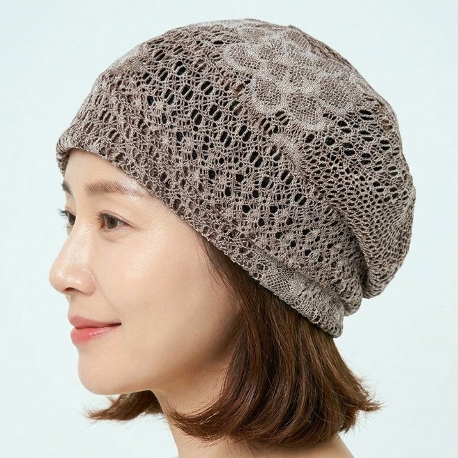 쉬즈인 efg두건 중년여성 여름두건 망사비니 엄마 할머니