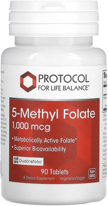 Protocol for Life Balance 5-Methyl Folate 1000 mcg 90정, 5개 - 쿠팡