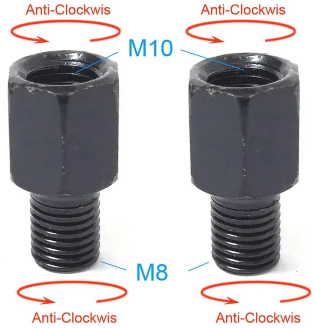 블랙 바이크 미러 어댑터 변환 볼트 시계 방향 오른쪽 왼쪽 나사 M10 10mm M8 8mm 듀얼, 22 2x M10M8 (LL)