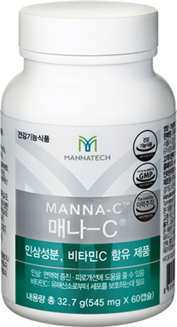 매나테크 매나C 60캡슐 인삼성분 비타민C 함유, 1개, 60정