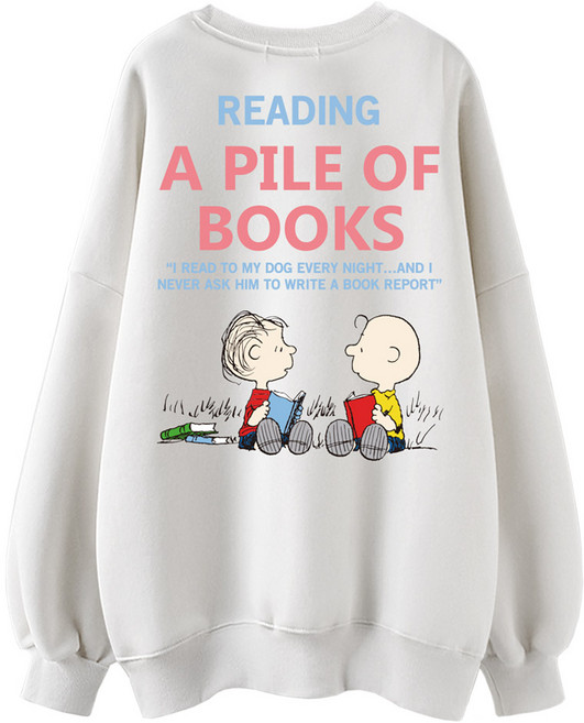 피너츠 독서찰리 특양맨투맨