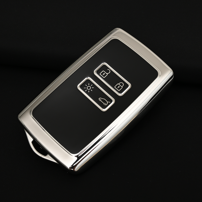 르노삼성 XM3 SM6 QM6 호환 스마트 차 키케이스 키홀더 TPU 키커버 리모컨, TA43, 블랙실버
