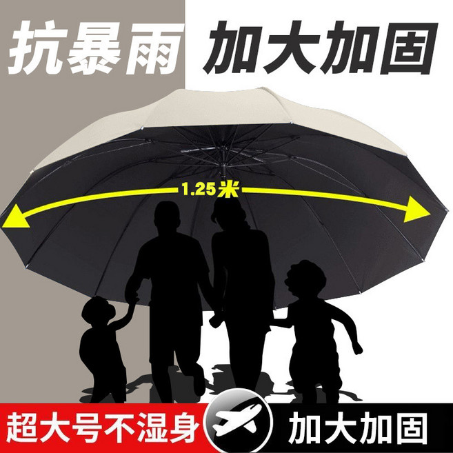 超大直徑晴雨傘 加大加固抗暴雨 UPF50+防曬
