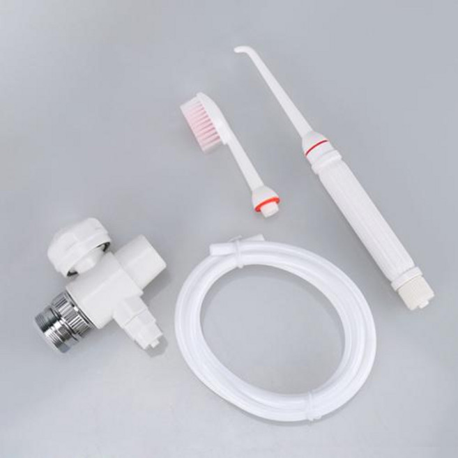 치실 구강 세척기 워터 스파 제트 치아 클리너 수도꼭지 유형 PVC 파이프 3 칫솔 미백 테스 위생 가족용, 03, 03 03, 1)03