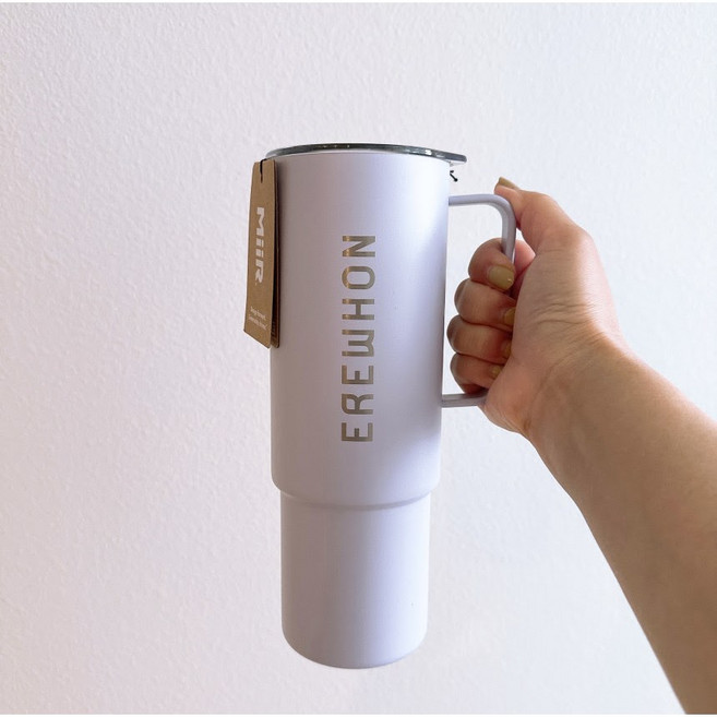 Erewhon 에러헌 텀블러 All Day Stainless Steel Cup w/ Straw 32oz, 1개, 946ml, 연보라