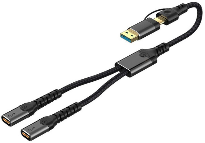 여러 장치와 호환되는 USB C 변환기 케이블 내구성 코드에 대한 범용 유형 C, [02] usb to 2 typec