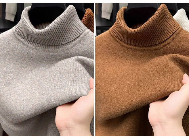 1+1 남성 터틀넥 스웨터 빅사이즈 남자 도톰 니트 목폴라티 가을 겨울 남성용 니트 스웨터 CJJ