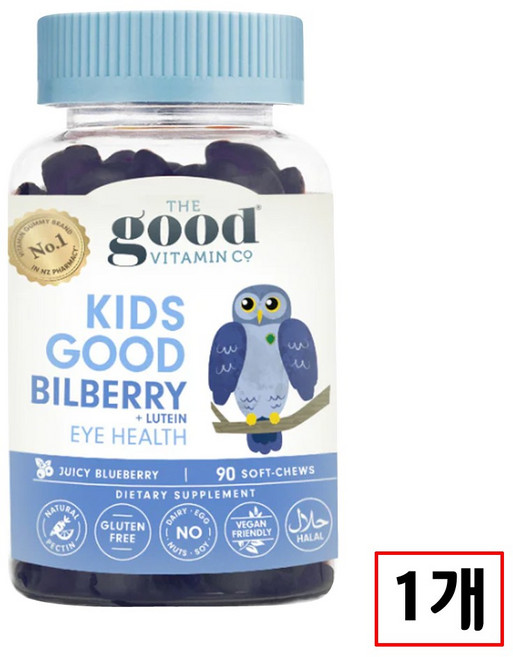 더굿비타민 뉴질랜드 키즈 빌베리 어린이 루테인 눈건강 구미 젤리 (90구미), 1개, 90정
