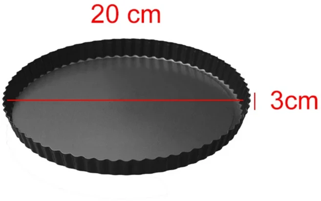 오닐리니 3~12인치 탄소강 타르트 팬 케이크 틀 (탈착식 바닥 포함) 파이 키슈 치즈 디저트 베이킹 용품, 10 20x3cm