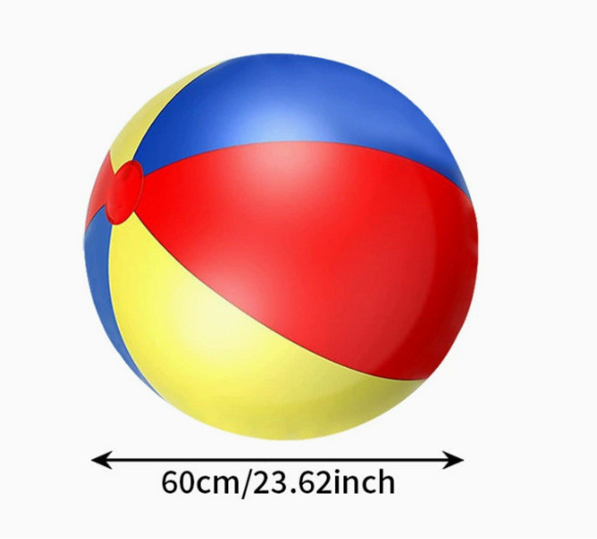充氣大足球排球 戶外沙灘球 幼兒園遊戲 團建道具, 60CM三色球, 1個