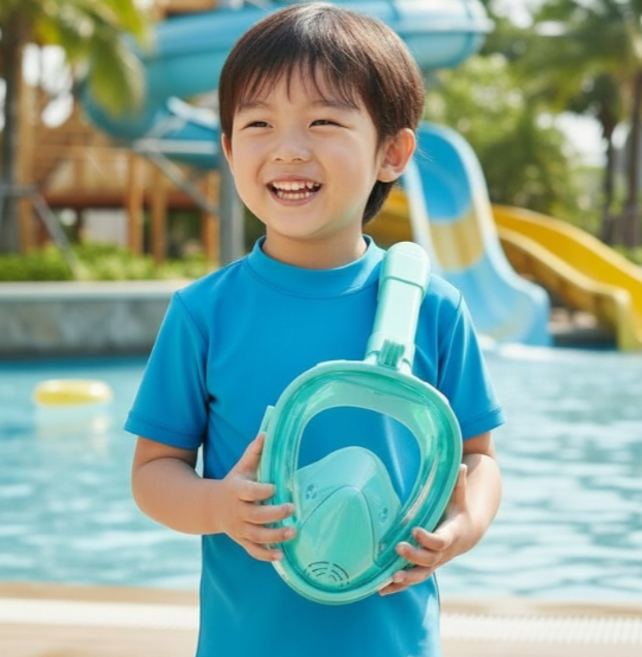 메이스 성인용 아동용 풀페이스 스노쿨링 마스크 KC인증, 민트