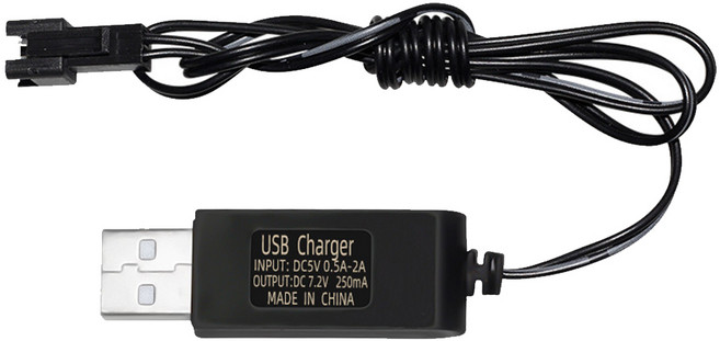 올칩 7.4V 리튬 배터리용 SM-2P USB 충전기 RC카 드론 보트 호환 충전 케이블, 1개, (SM2P) 7.4v USB충전기