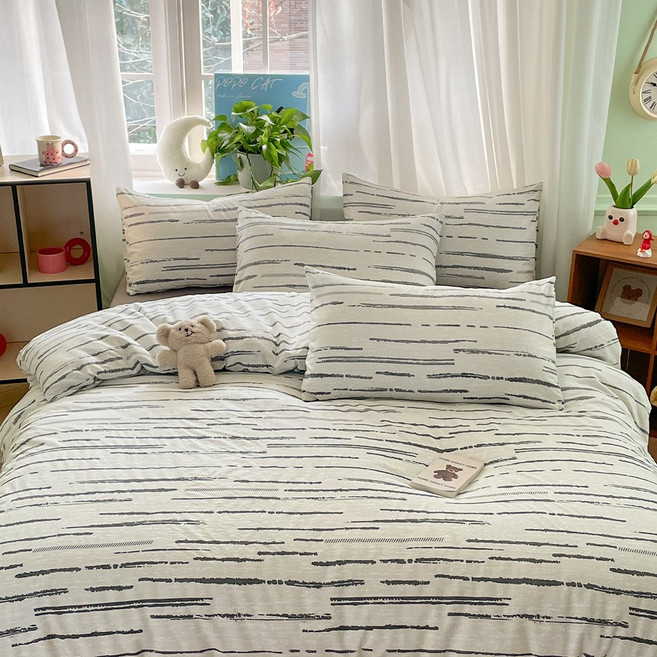 사계절 항균 이불커버 베개커버 침구 세트 디자인 3종