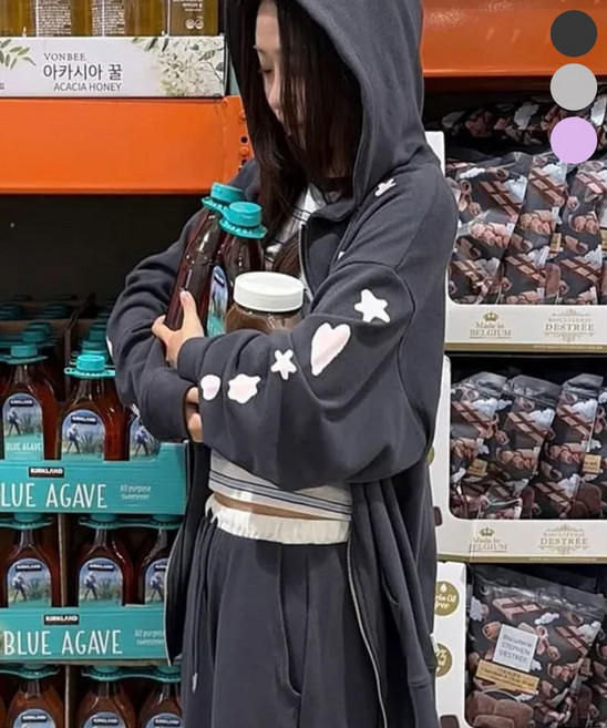 매장정품 YOUHEE 유희 [인플루언서 ][3COLORS] GRAPHIC WAFFLE HOOD ZIP-UP YHHZGA002 1446019