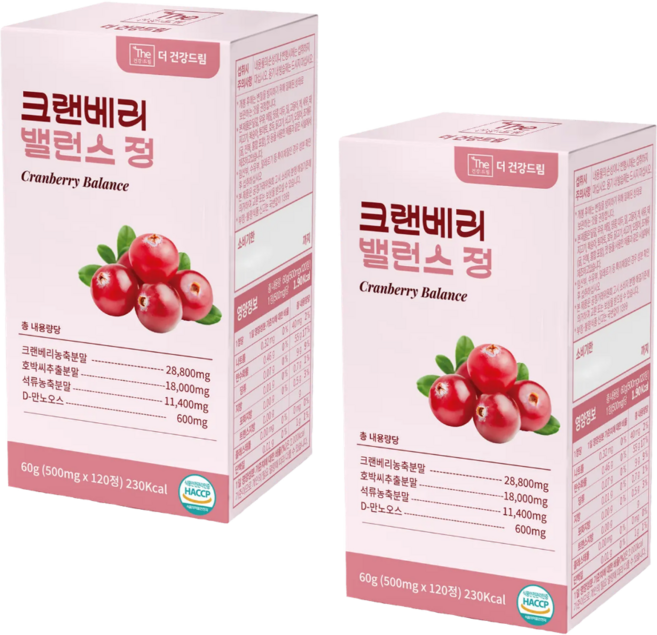 더건강드림 호박씨추출물 크랜베리 밸런스 정, 2개, 120정