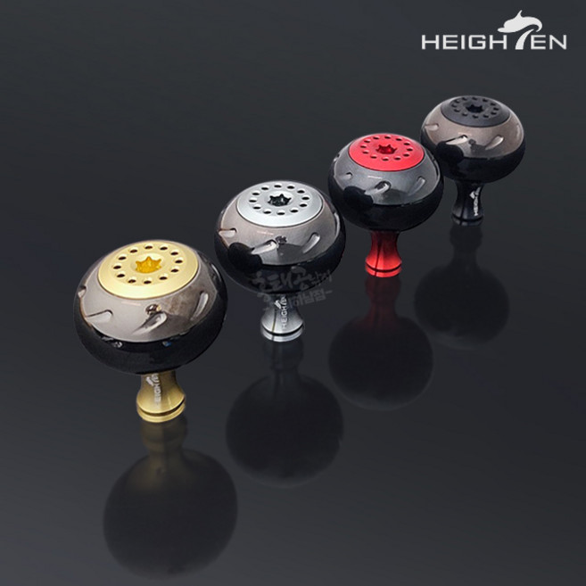 하이텐 티탄미러볼 튠노브 / 다이와 시마노 소형 베이트 스피닝 릴 핸들 노브 튜닝 파츠, 골드