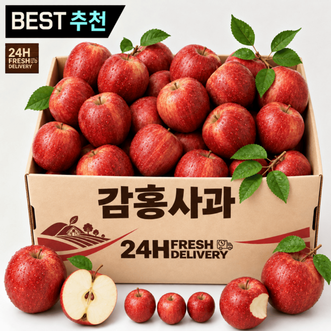 [최저가도전 핫딜] 고당도 15brix 아삭달콤 감홍 사과, 1박스, 5kg