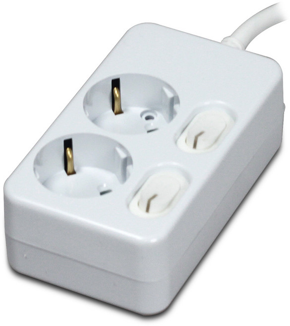 신성 다조아 국산 개별 스위치 2구 16A 멀티콘센트, 화이트, 1개, 5m