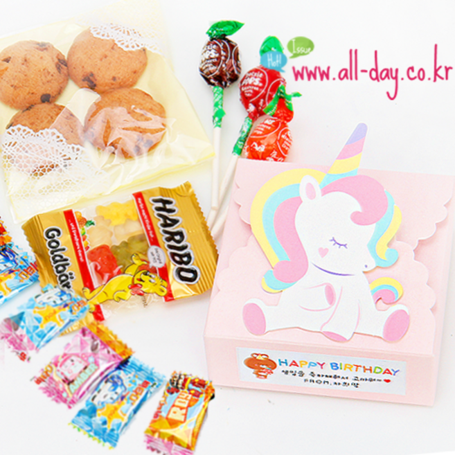 올데이 유니콘 먹거리 생일답례품 set, 1세트