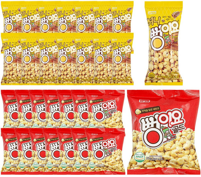 허니 뻥이요 50g x 5개 + 뻥이요 골드 35g x 5개 혼합세트 (총 10개), 3세트, 425g