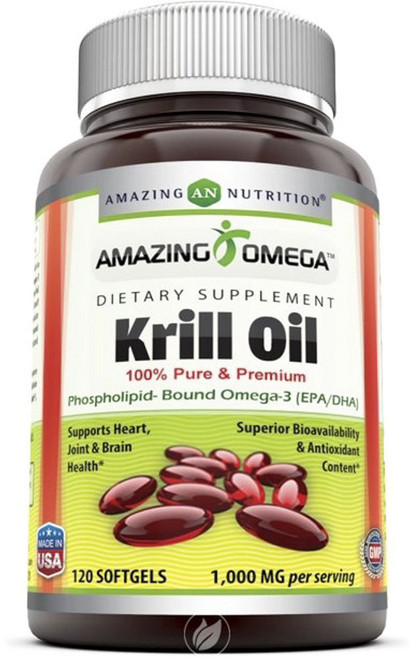 어메이징뉴트리션 크릴 오일 1000mg 소프트젤, 120정, 1개