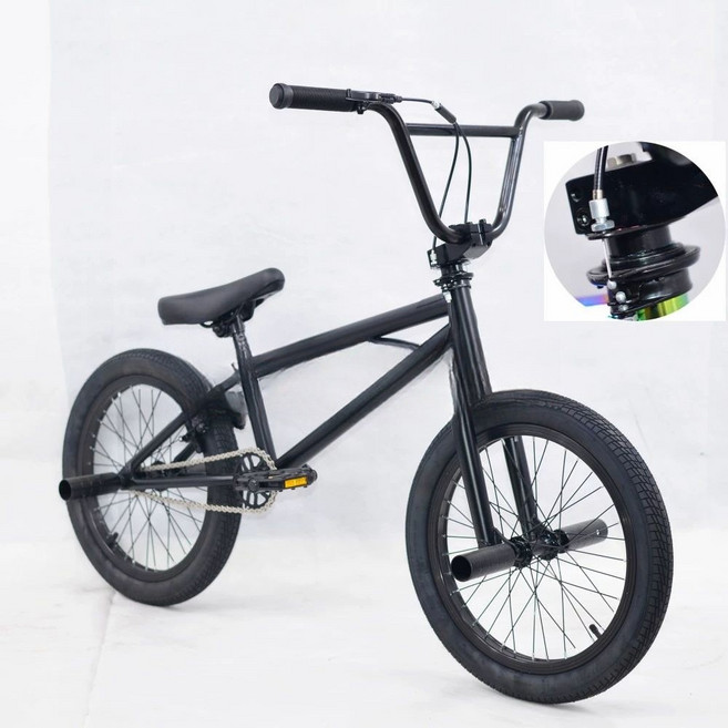 BMX 자전거 바이크 16인치 커스텀 입문용 액션 초보 퍼포먼스 트랙, 1개, 1cm, 블랙-회전 핸들