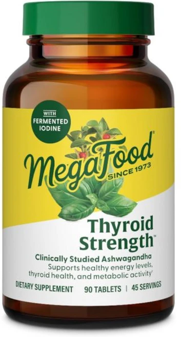 MegaFood Thyroid Strength - Mineral Supplement- Thyroid Support for Women with Ashwagandha Zinc, 90 Count (Pack of 1), 1개, 90정 - 쿠팡