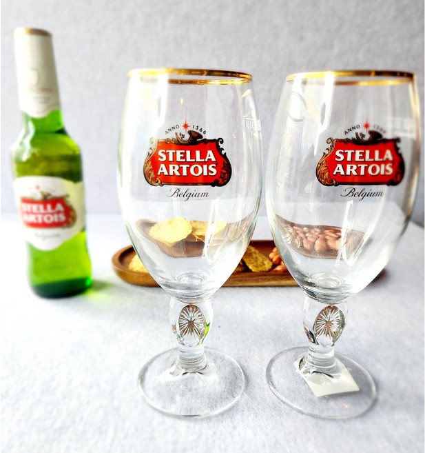 스텔라 맥주잔 330ml 수입맥주 하이볼 예쁜컵 호프잔 홈바 생맥주, 1개