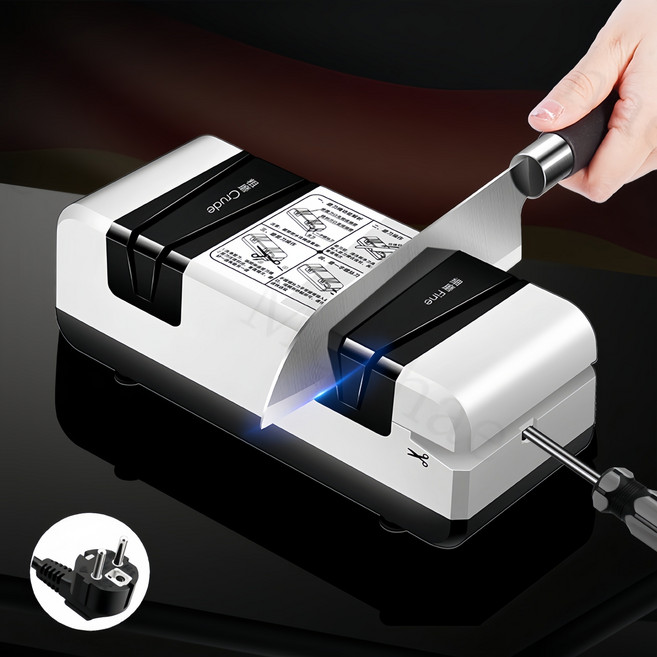 Mochae 전동 칼갈이 멀티 샤프너 4in1 숫돌 칼갈이기계 가정용 다용도 가위갈이 샤프너 칼연마기, 화이트, 1개