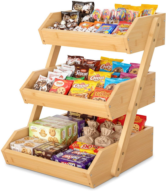 원목 베이커리 쿠키 선반 진열대 디저트 빵 트레이 2단 3단