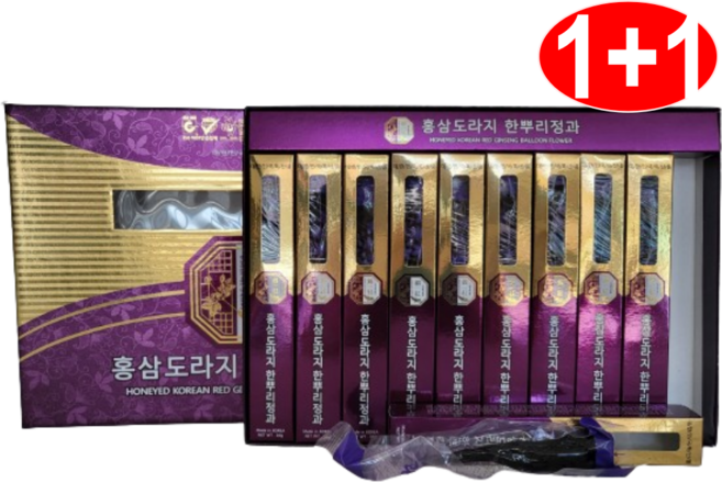 1+1홍삼도라지 한뿌리정과+쇼핑백, 2세트, 300g