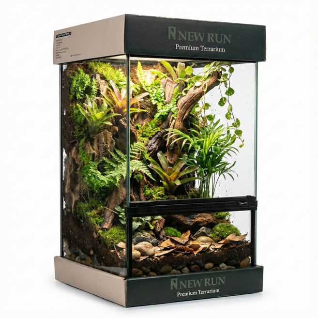 뉴런 프리미엄 테라리움장 20X20X45cm 파충류유리장, 1개, 투명