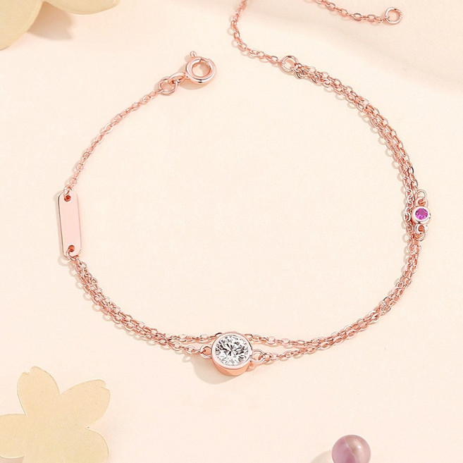 Youmi 14K 도금 우아한 더블 레이어 팔찌 N-06