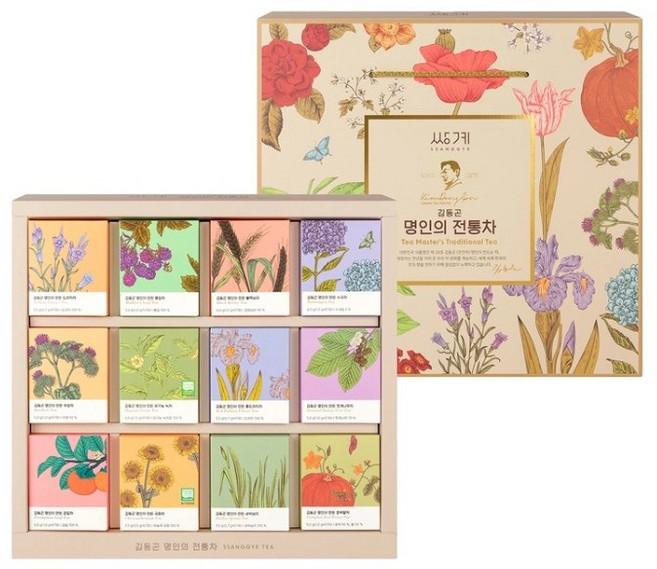 쌍계 김동곤명인의 전통차 선물세트, 12개, 12종 전통차티백 x 5개입 = 60티백