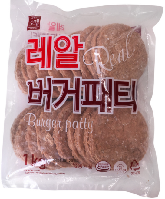 레알버거패티 /오뗄, 1kg, 6개