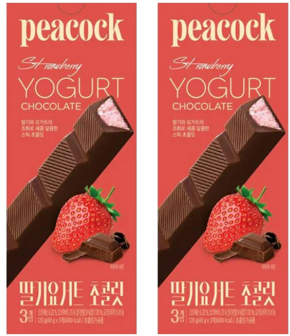 피코크 딸기요거트 초콜릿, 2개, 120g