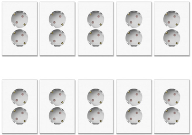 Ti1 접지 45도 2구 콘센트, 10개