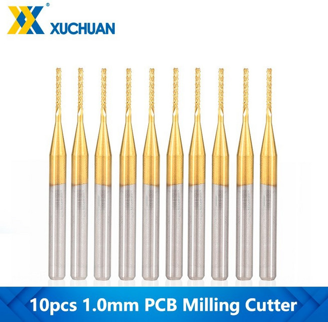 티타늄 코팅 카바이드 PCB 밀링 커터 CNC 라우터 비트 기계 공구용 콘 엔드 밀 0.8-3.175mm 10 개 1.5, 19)10pcs 1.5mm, 10개