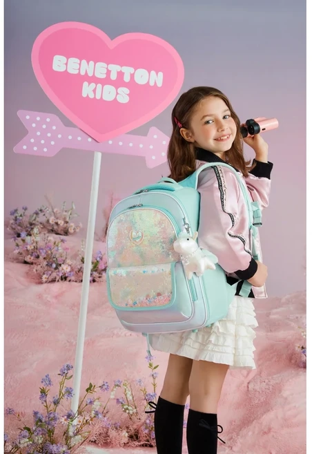 [아동/베네통키즈] 초등 신학기 책가방 @ 아이들이 좋아 하는 입학 선물 @ 예쁜 책가방 + 코니인형 + 보조가방 3종 세트 민트 색상