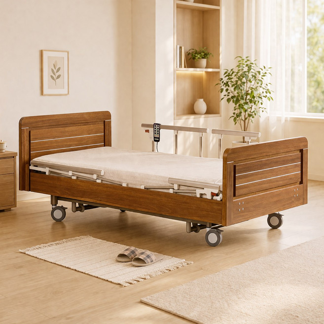 오로라 병원용 가정용 의료용 3모터 전동침대 환자용 높낮이 조절 식탁 매트리스 포함 H660-3, 1개